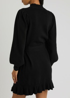 Paige Julita Belted Wool-blend Dress Black