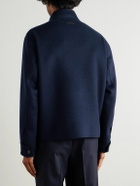 Lardini - Brushed Wool and Cashmere-Blend Bomber Jacket - Blue