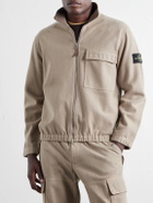 Stone Island - Garment-Dyed Wool Nylon Flannel-TC Overshirt - Brown
