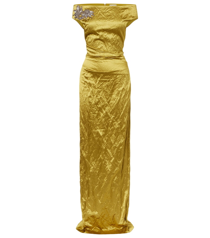 Photo: Erdem Embellished off-shoulder satin gown