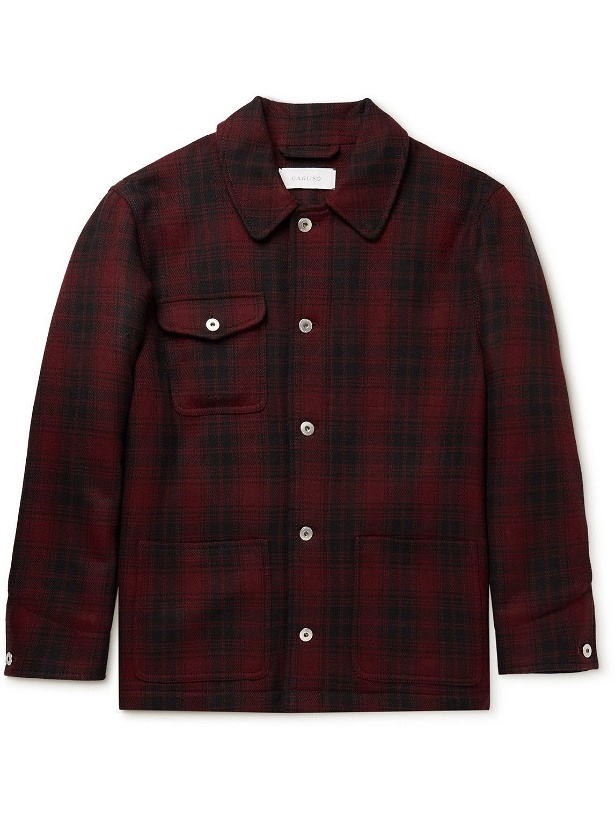Photo: Caruso - Checked Wool and Cashmere-Blend Blouson Jacket - Red