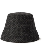 Loewe - Reversible Logo-Jacquard Cotton-Blend and Shell Bucket Hat - Black