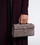 Savette Symmetry Pochette Small suede top-handle bag