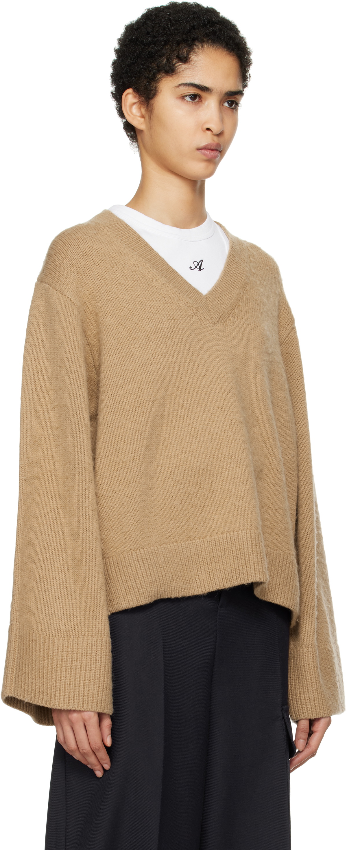 Axel Arigato Brown Rain V-Neck Sweater