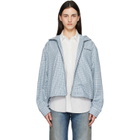 Acne Studios Blue Hooded Check Jacket