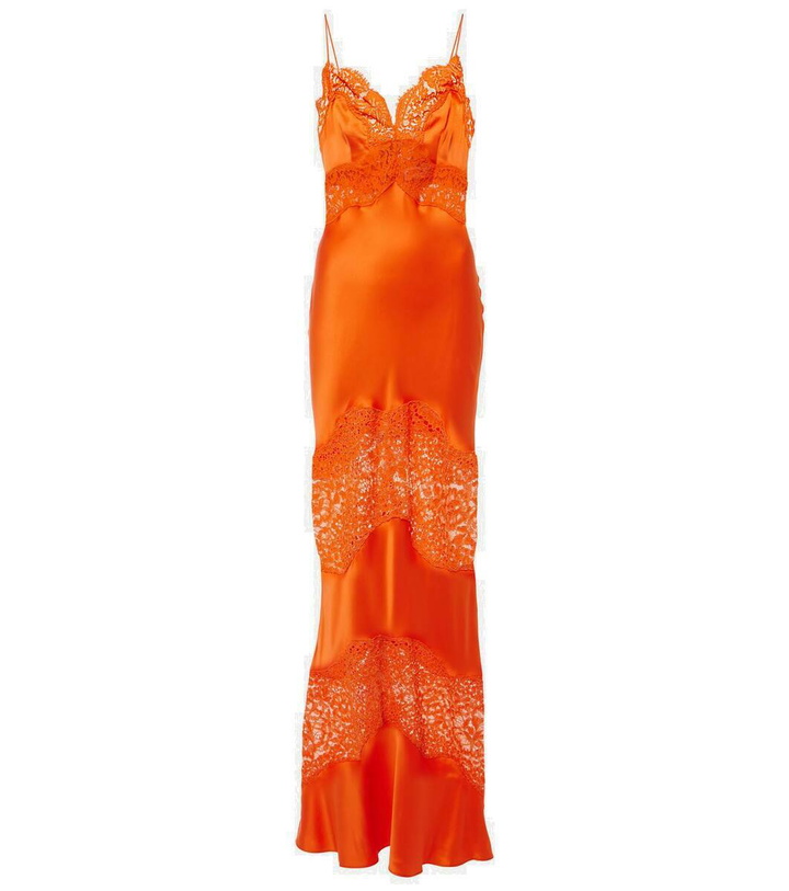 Photo: Rebecca Vallance Adira lace-trimmed silk satin slip dress