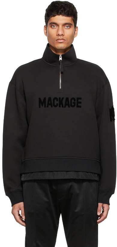 Photo: Mackage Black Brando Half-Zip Sweatshirt