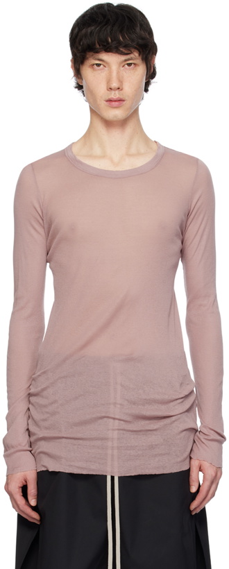 Photo: Rick Owens Pink Crewneck Long Sleeve T-Shirt