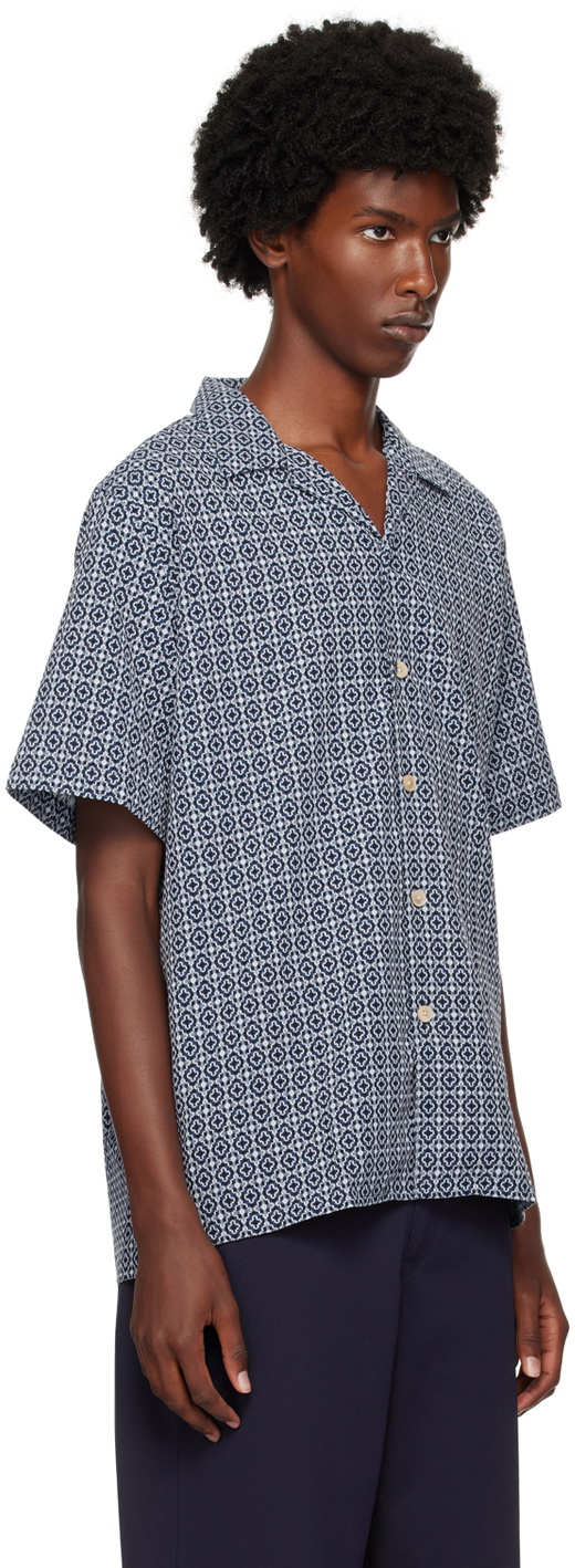 PS by Paul Smith Blue Cross-Stitch Shirt
