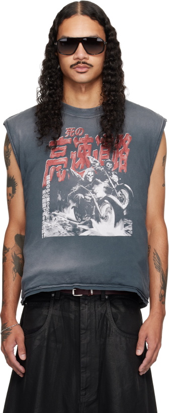 Photo: LU'U DAN Gray Wadded Sleeveless T-shirt