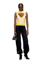 Diesel Cut-out turtleneck vest in argyle wool - T-Shirts Womens in Yellow