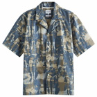 Norse Projects Men's Mads Print Vacation Shirt in Steel Blue