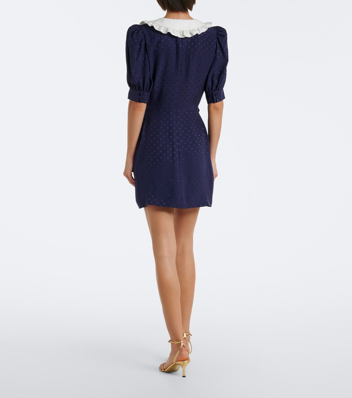 Alessandra Rich Belted silk jacquard midi dress