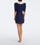 Alessandra Rich Belted silk jacquard midi dress