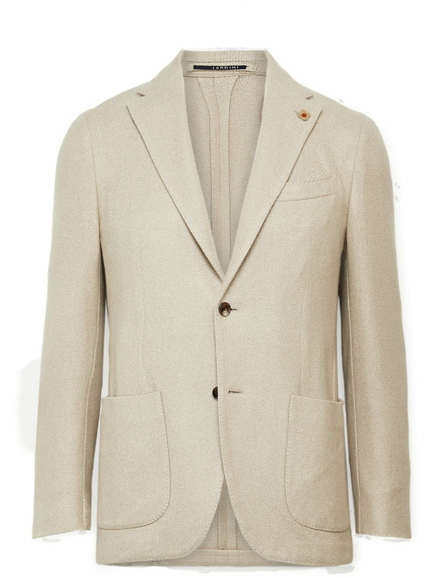 Photo: Lardini - Slim-Fit Basketweave Silk and Cashmere-Blend Blazer - Neutrals