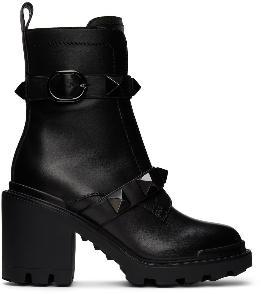 Valentino Garavani Black Leather Ankle Boots main image 1