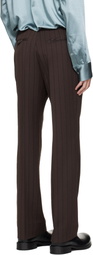 AVAVAV Brown Pinstripe Tailored Trousers