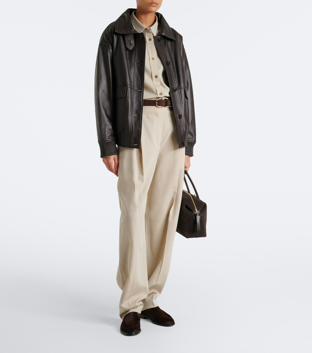 Yves Salomon Leather blouson jacket
