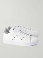Kiton - Suede-Trimmed Embroidered Logo-Print Leather Sneakers - White