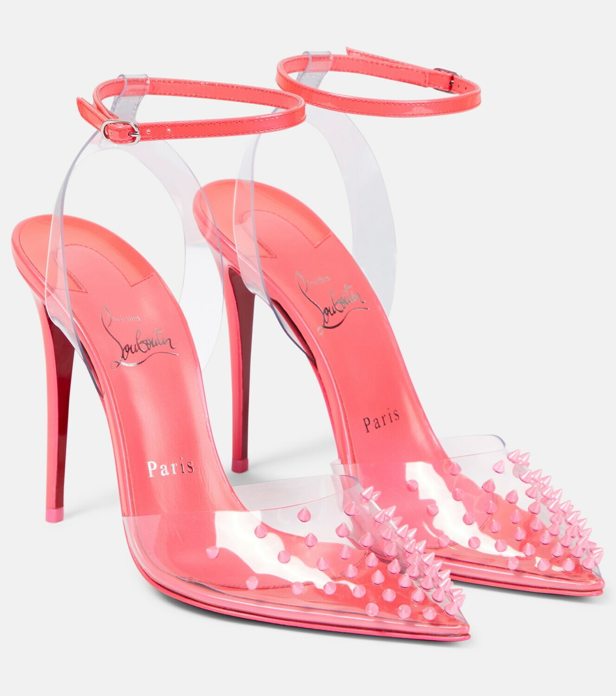 Christian Louboutin Spikoo 100 PVC and leather pumps Christian Louboutin