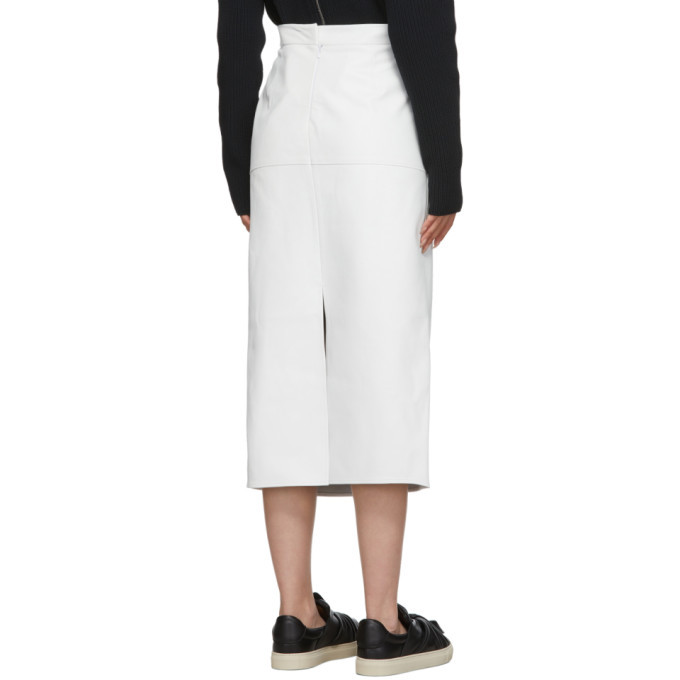 Ports 1961 White Long Leather Skirt