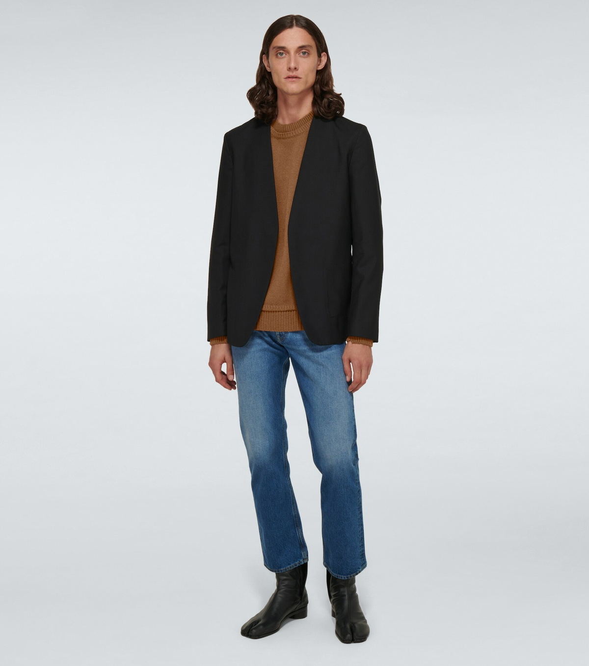 Maison Margiela - Collarless virgin wool blazer