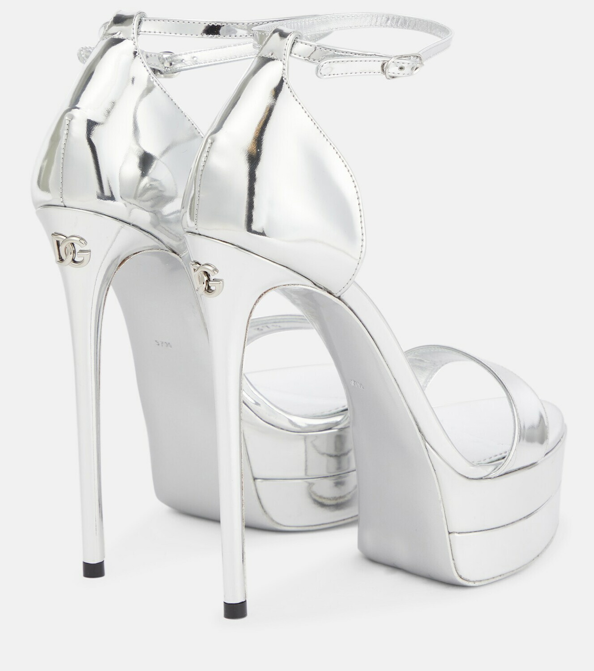 Dolce & Gabbana Black Leather Platform Heels Sandals Shoes main image 0