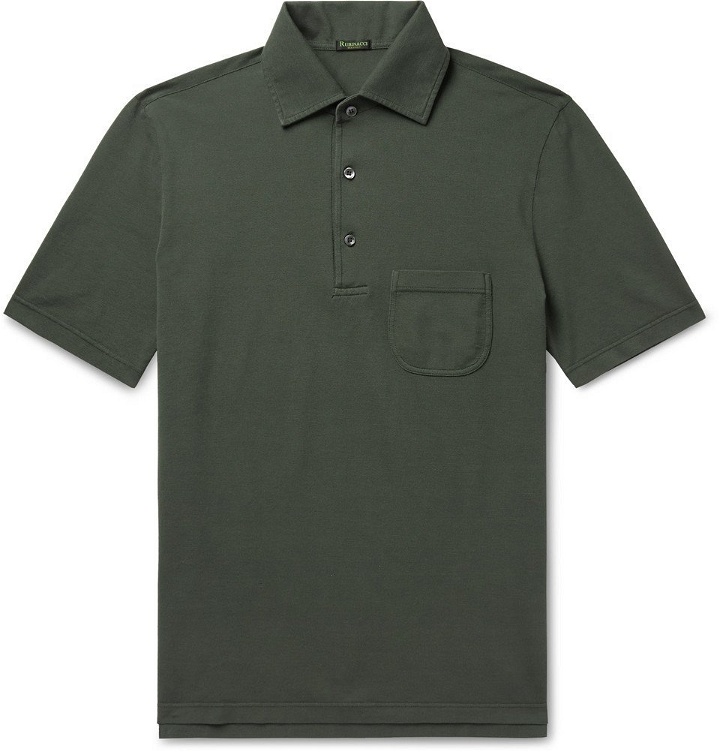Photo: Rubinacci - Cotton-Piqué Polo Shirt - Green