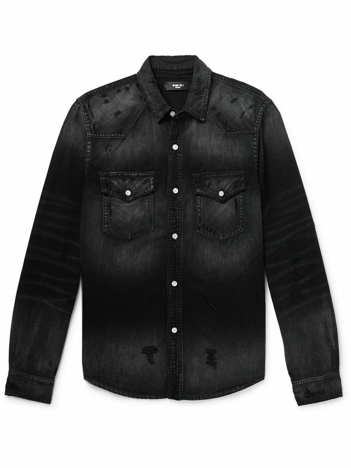 夏の断捨離！AMIRI distressed denim shirts Amiri - Distressed denim shirt Amiri