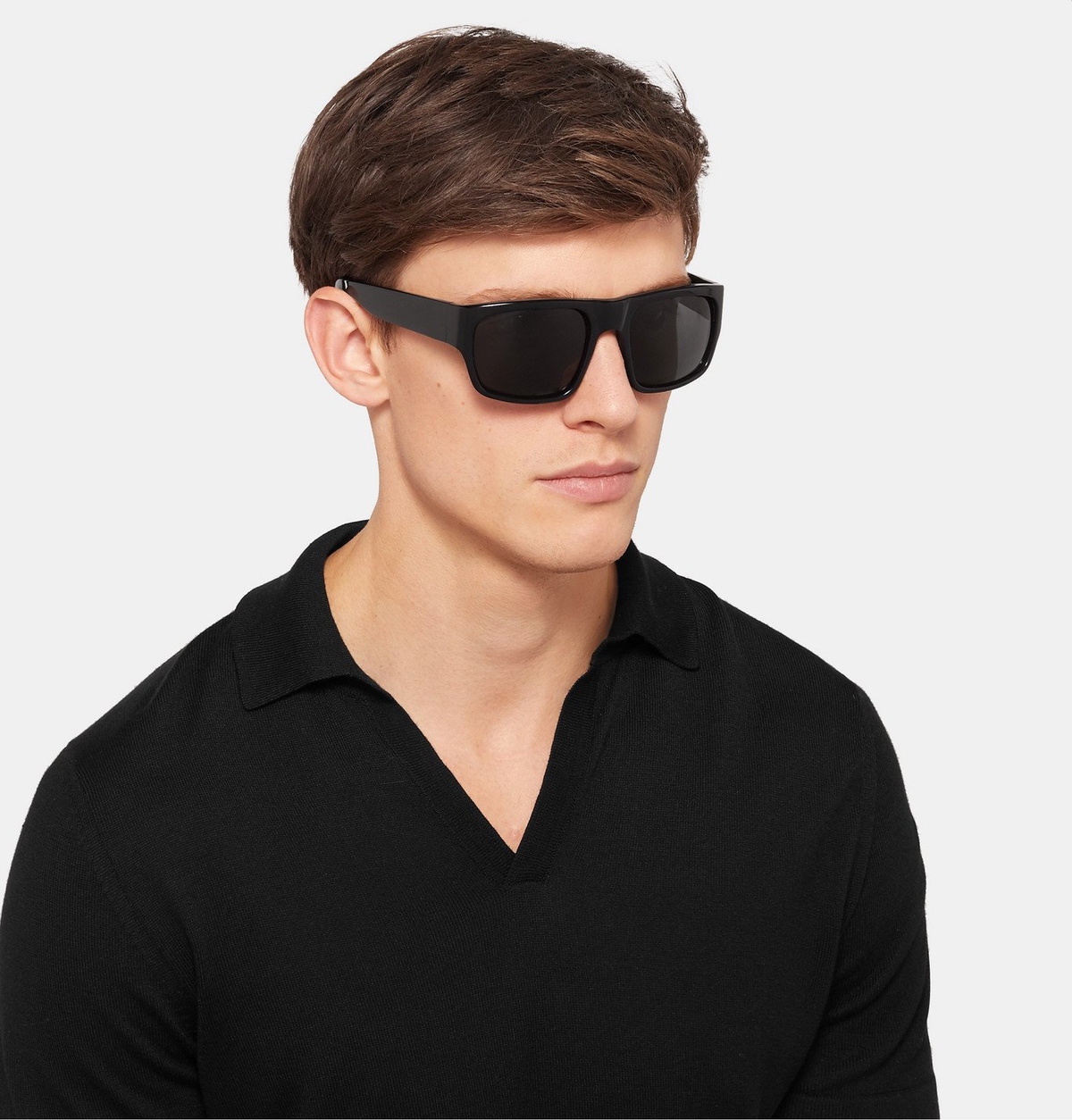 The Reference Library - Carlo Square-Frame Acetate Sunglasses - Black