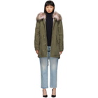 Mr and Mrs Italy Green Fur Midi Jazzy Parka