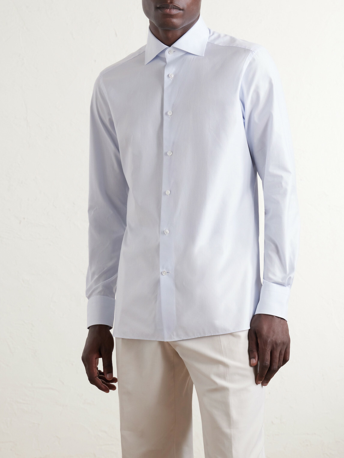 Zegna - Trofeo Cotton-Poplin Shirt - Blue