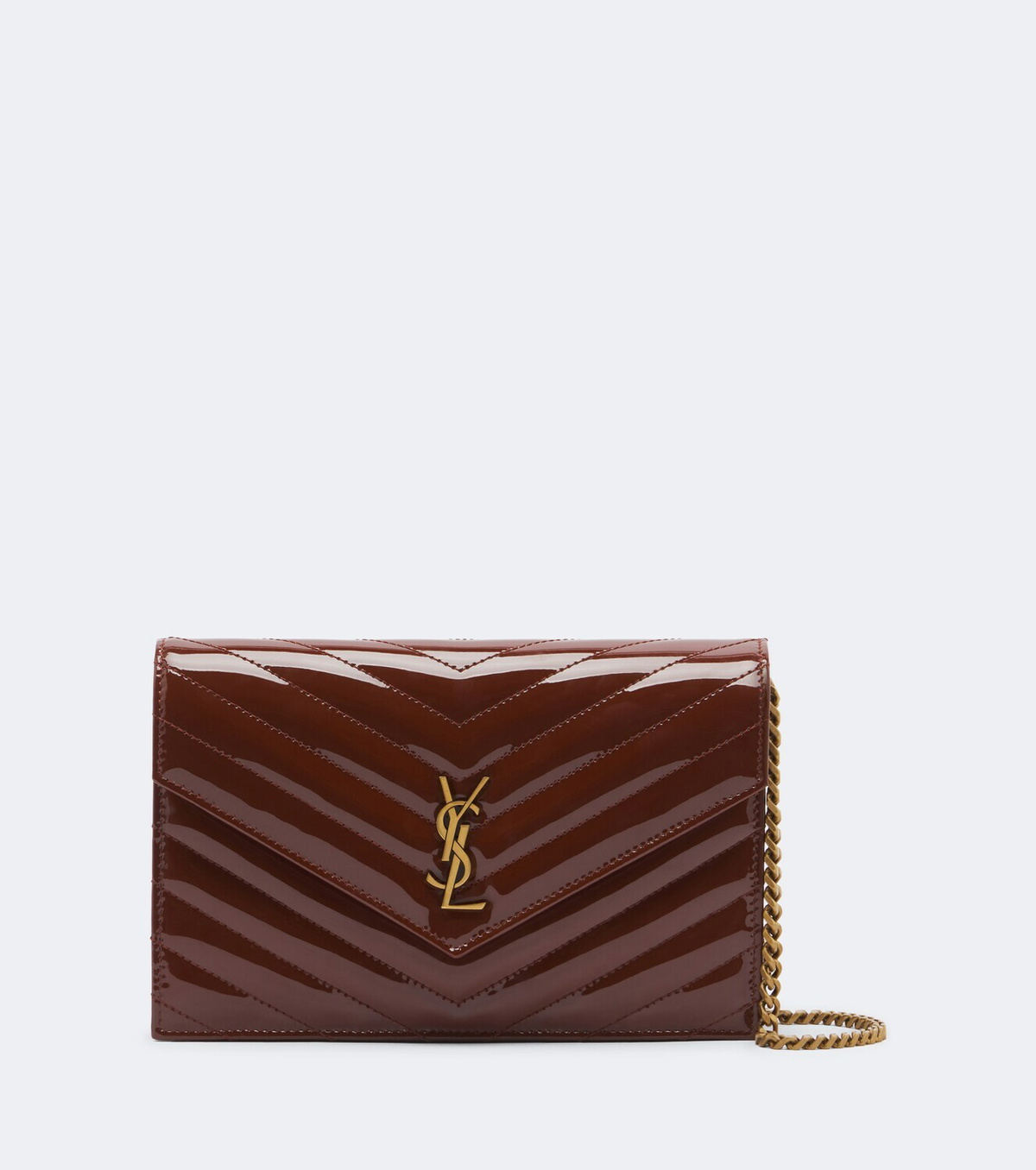 Saint Laurent Cassandre matelassé leather wallet on chain