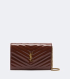 Saint Laurent Cassandre matelassé leather wallet on chain