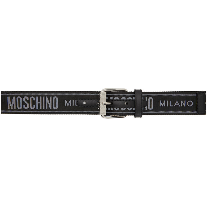 Moschino Black Fantasy Print Jacquard Belt Moschino