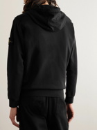 Stone Island - Garment-Dyed Logo-Appliquéd Cotton-Jersey Zip-Up Hoodie - Black