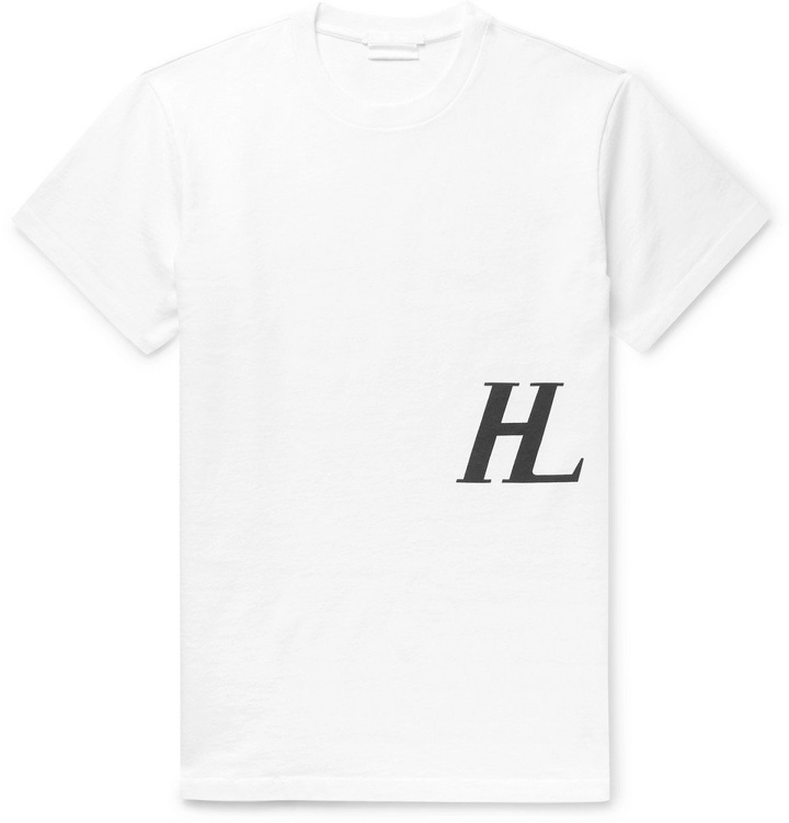 Photo: Helmut Lang - Logo-Print Cotton-Jersey T-Shirt - White