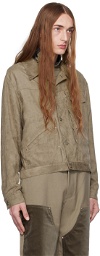 Youth Gray Pleated Faux-Suede Jacket