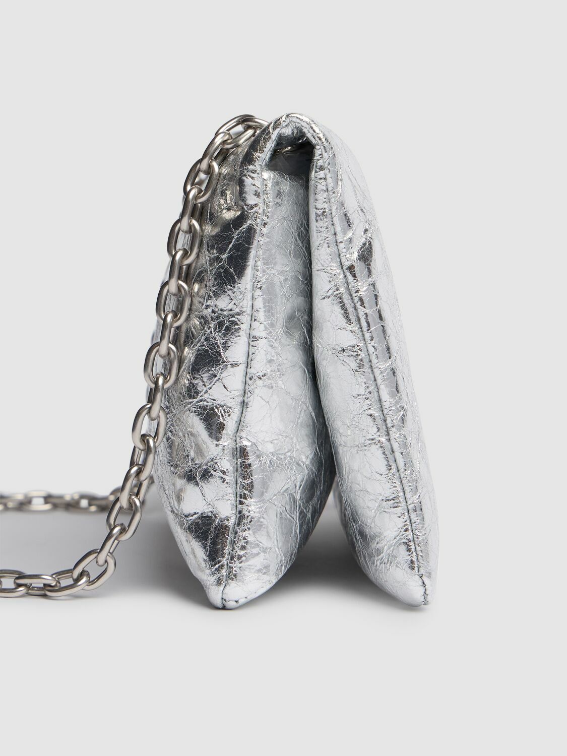 BALENCIAGA Nano Monaco Metallized Leather Bag Balenciaga