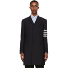 Thom Browne Navy Wool 4-Bar Suiting Coat