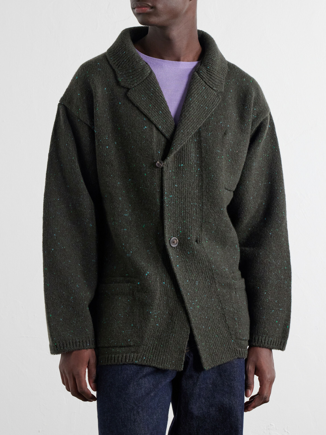 Inis Meáin - Wool and Cashmere-Blend Cardigan - Green