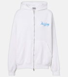 Balenciaga Logo cotton jersey zip-up hoodie