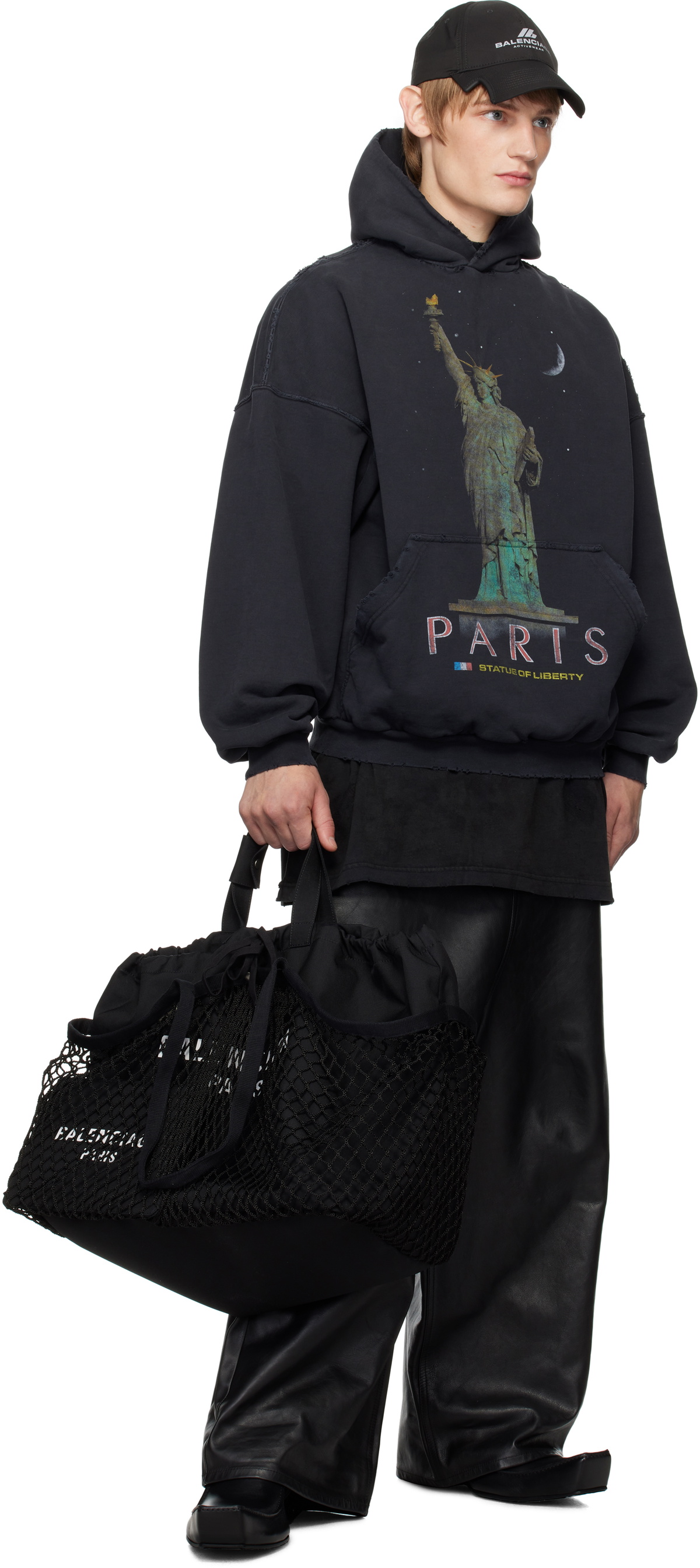 【BALENCIAGA】 Paris Liberty フーディ Balenciaga Black 'Paris' Liberty Hoodie Balenciaga