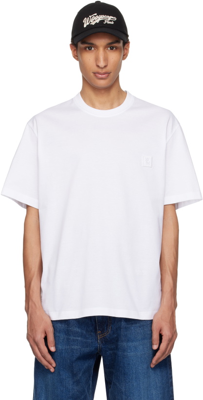 Photo: WOOYOUNGMI White Flower Back Logo T-shirt