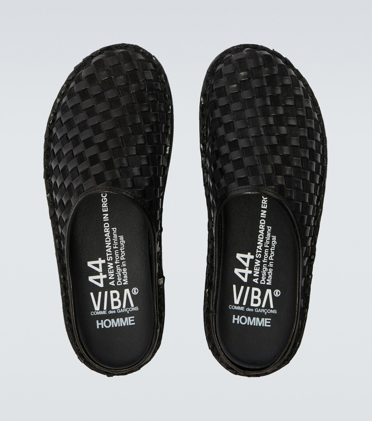 Comme des Garçons Homme x VIBAe leather and suede mules