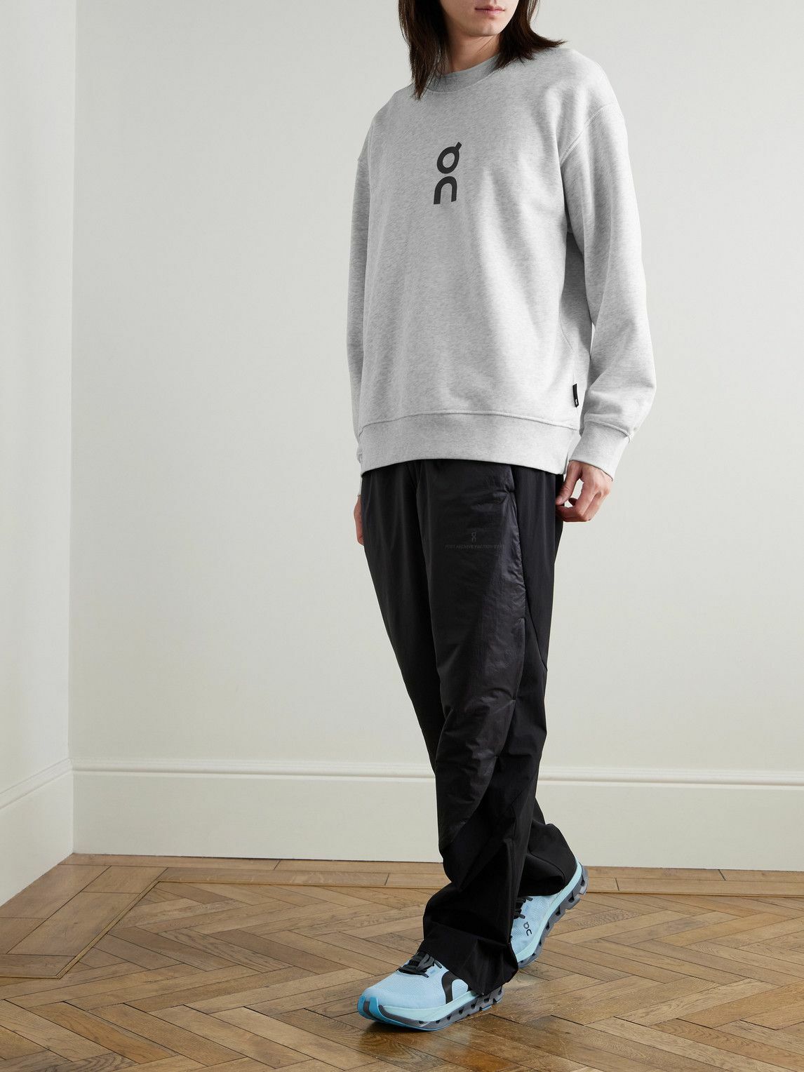 ON - Club Logo-Print Organic Cotton-Blend Jersey Sweatshirt - Gray