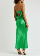 Bec & Bridge Moon Dance Strapless Satin Maxi Dress Green