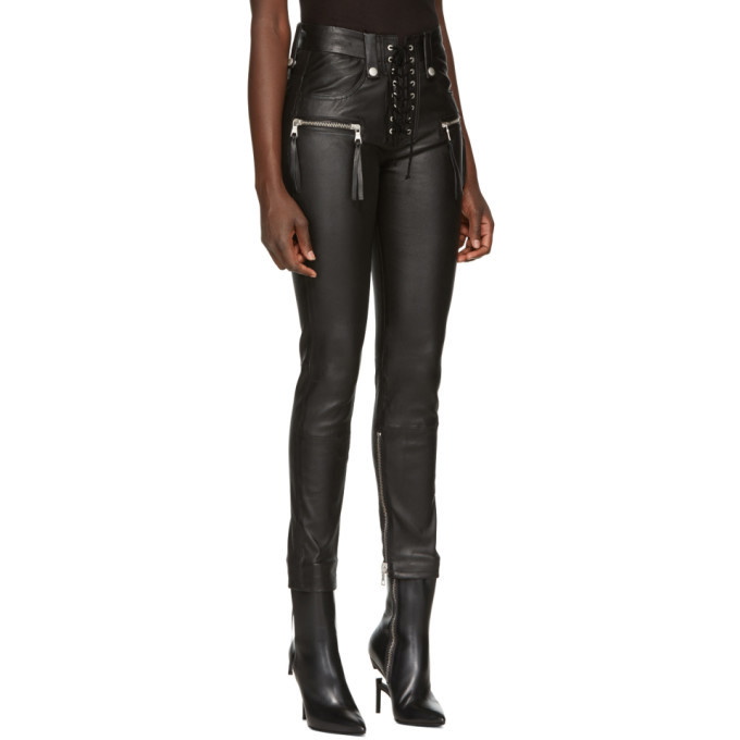 Unravel project black slim leather trousers – Loop Generation