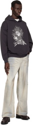 GANNI Black Isoli Heart Oversized Hoodie