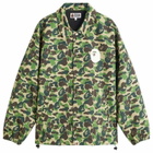 A Bathing Ape Men's Abc Camo Nyc Logo Coach Jacket in Green